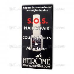 SOS Nail Repair Colle  Ongles & Mini-Lime Herme - Rpare instantanment les ongles fendus ! - Flacon 10ml