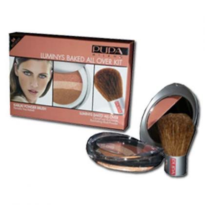Luminys Baked All Over Kit Red Gold 04 Pupa - 1 Coffret Poudre  1 Pinceau Poudre Visage Kabuki